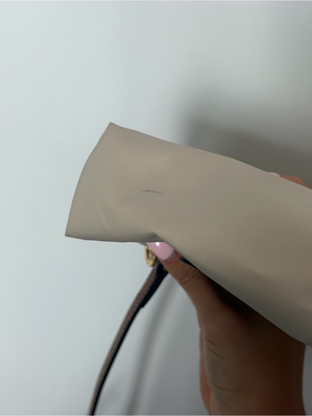 Longchamp Small Handbag Cream with Brown Trim - Picture 5 of 5